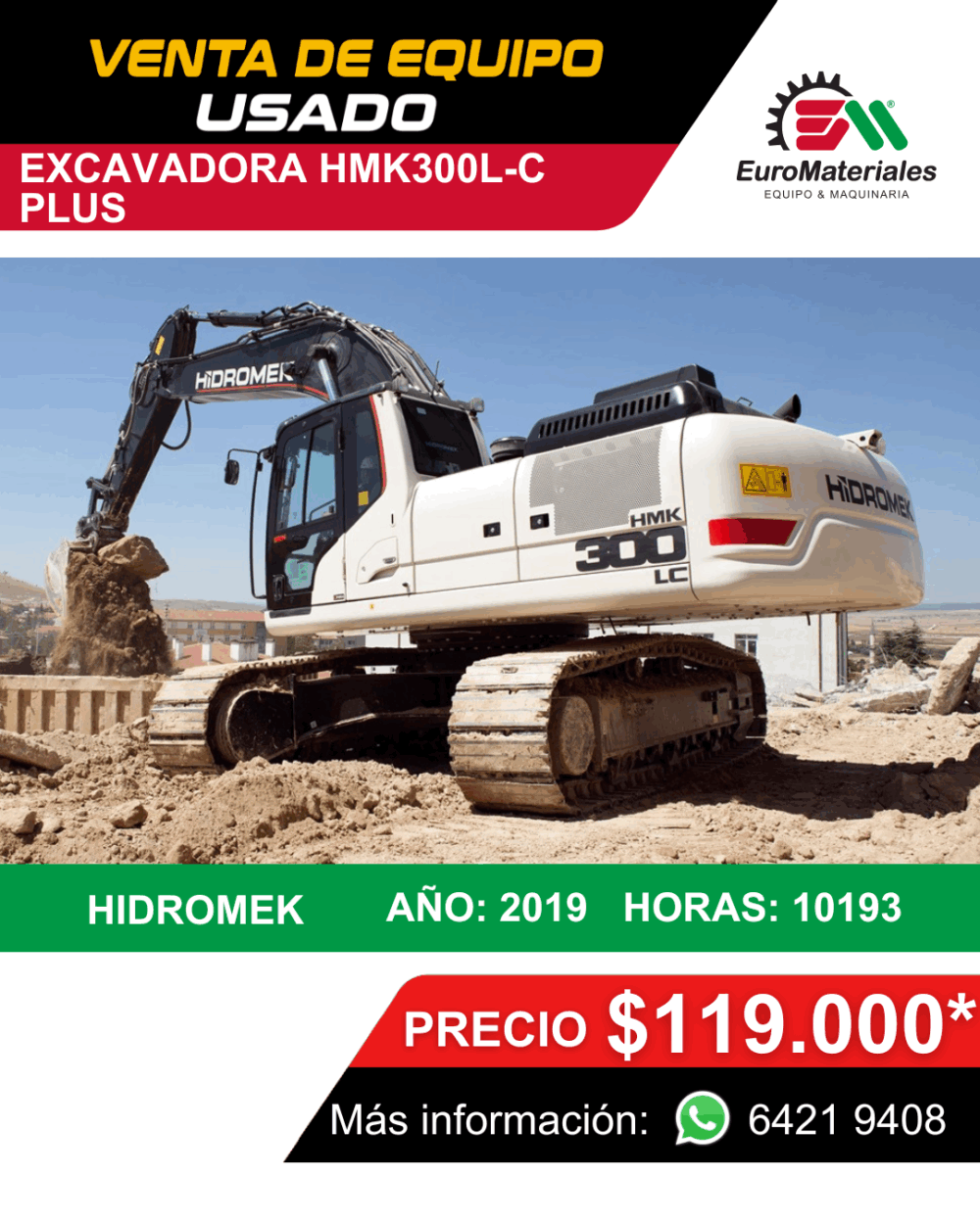 Excavadora HMK300LC-3 PLUS
