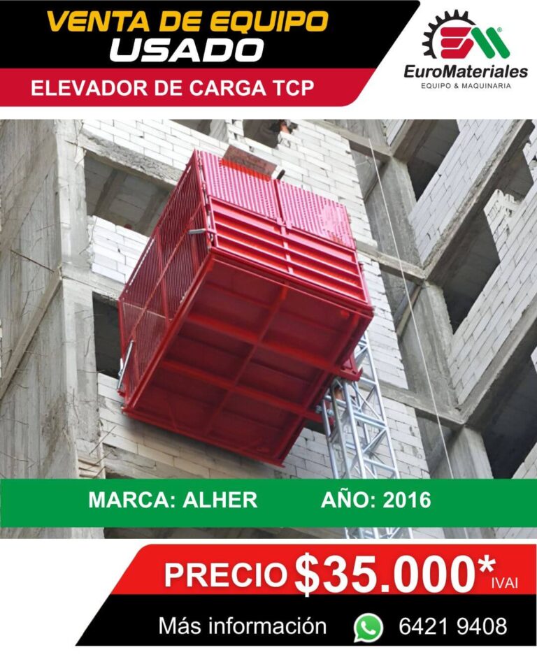 Elevador de carga TCP ALHER Año 2016