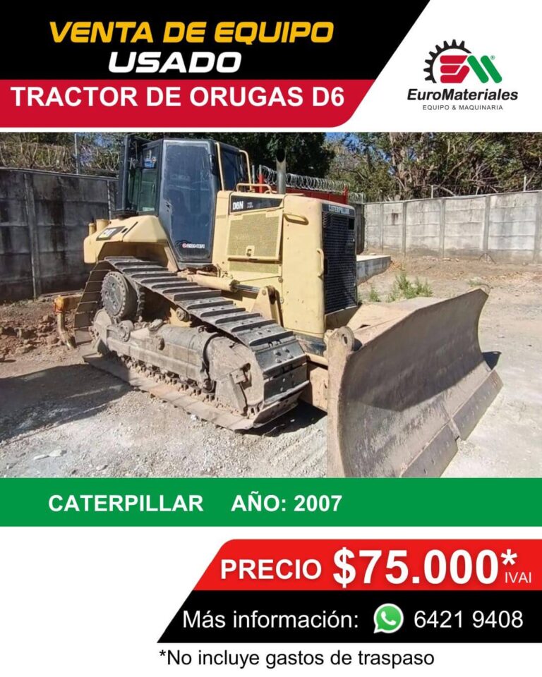 Tractor de orugas Caterpillar D6 Año 2007