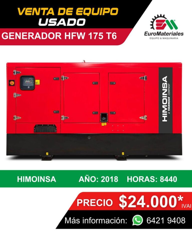 Generador eléctrico HFW-175 T6 Año 2018