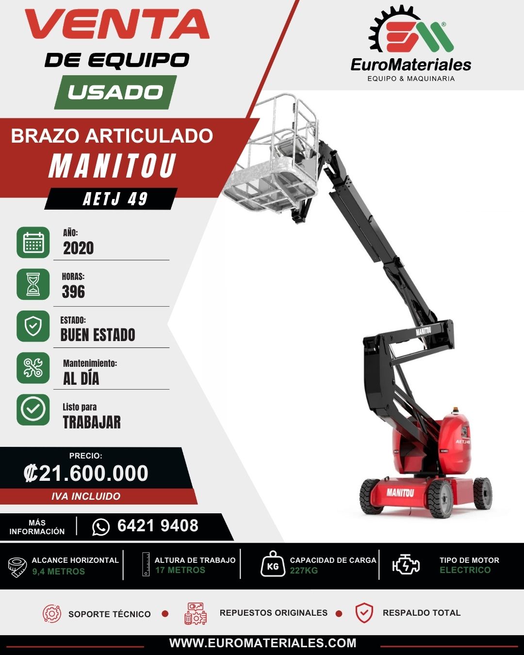 BRAZO ARTICULADO MANITOU 2020