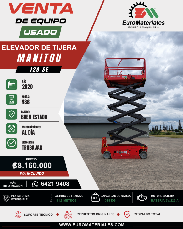 ELEVADOR DE TIJERA USADO MANITOU 2020