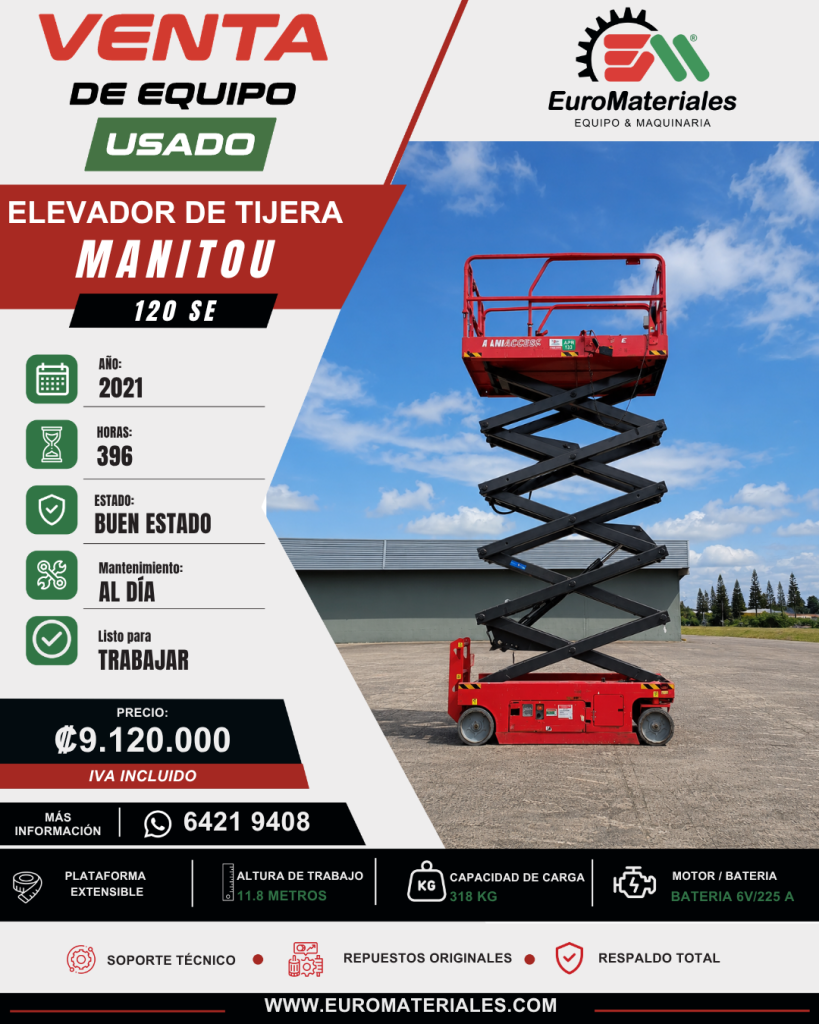 ELEVADOR DE TIJERA MANITOU USADO 2021