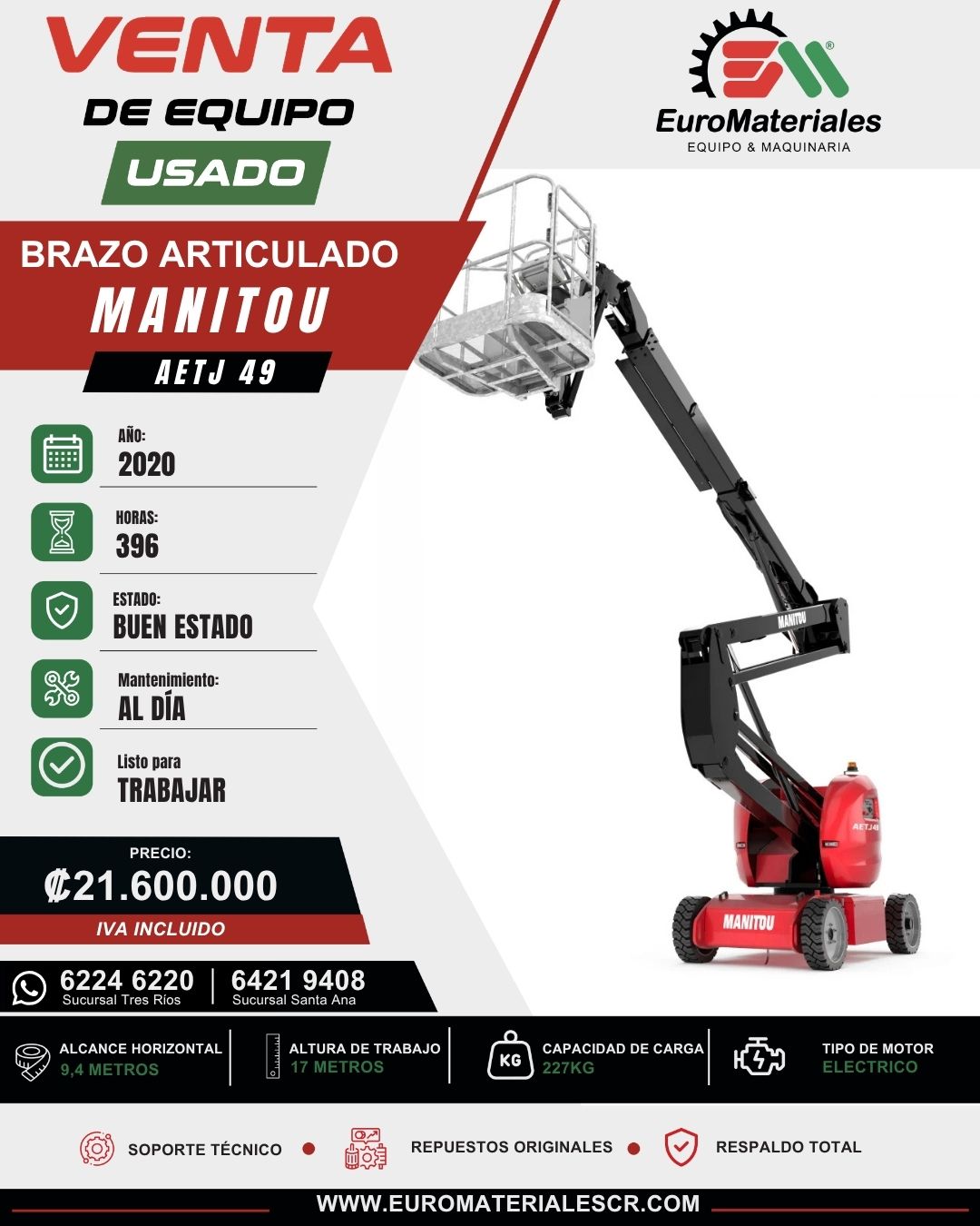 BRAZO ARTICULADO AETJ49 USADO MANITOU
