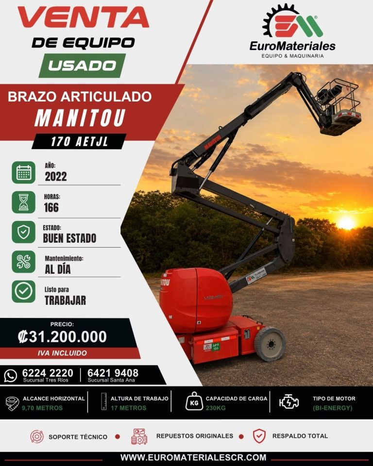 BRAZO ARTICULADO 170 AETJL MANITOU USADO AÑO 2022