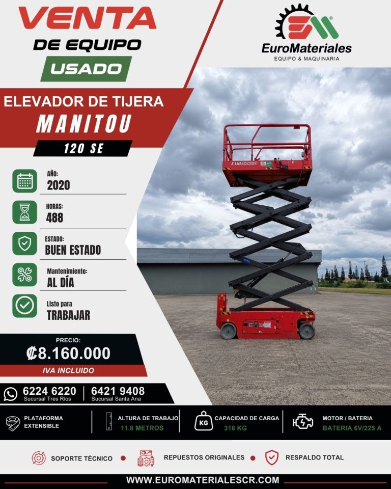 ELEVADOR DE TIJERA 120SE MANITOU USADO AÑO 2020