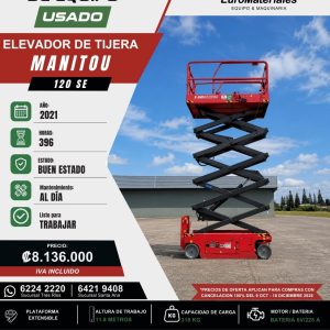 ELEVADOR DE TIJERA 120SE MANITOU USADO