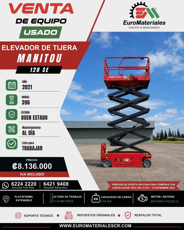 ELEVADOR DE TIJERA 120SE MANITOU USADO