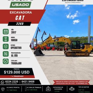 EXCAVADORA 336D CAT USADA 2017