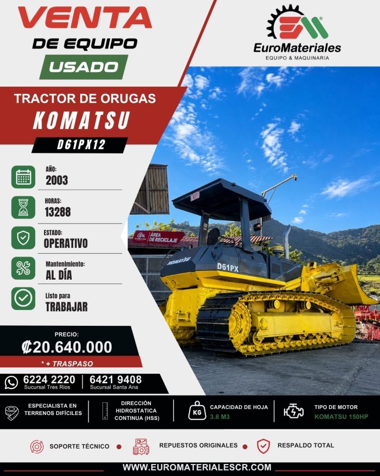 TRACTOR DE ORUGAS D61PX12 KOMATSU USADO AÑO 2003