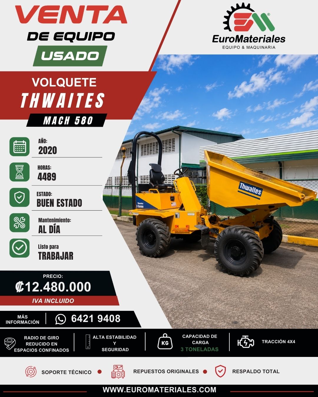 VOLQUETE USADO THWAITES 2020