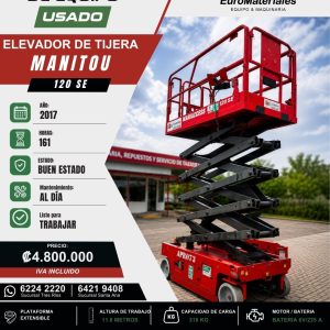 ELEVADOR DE TIJERA 120 SE MANITOU USADO AÑO 2017