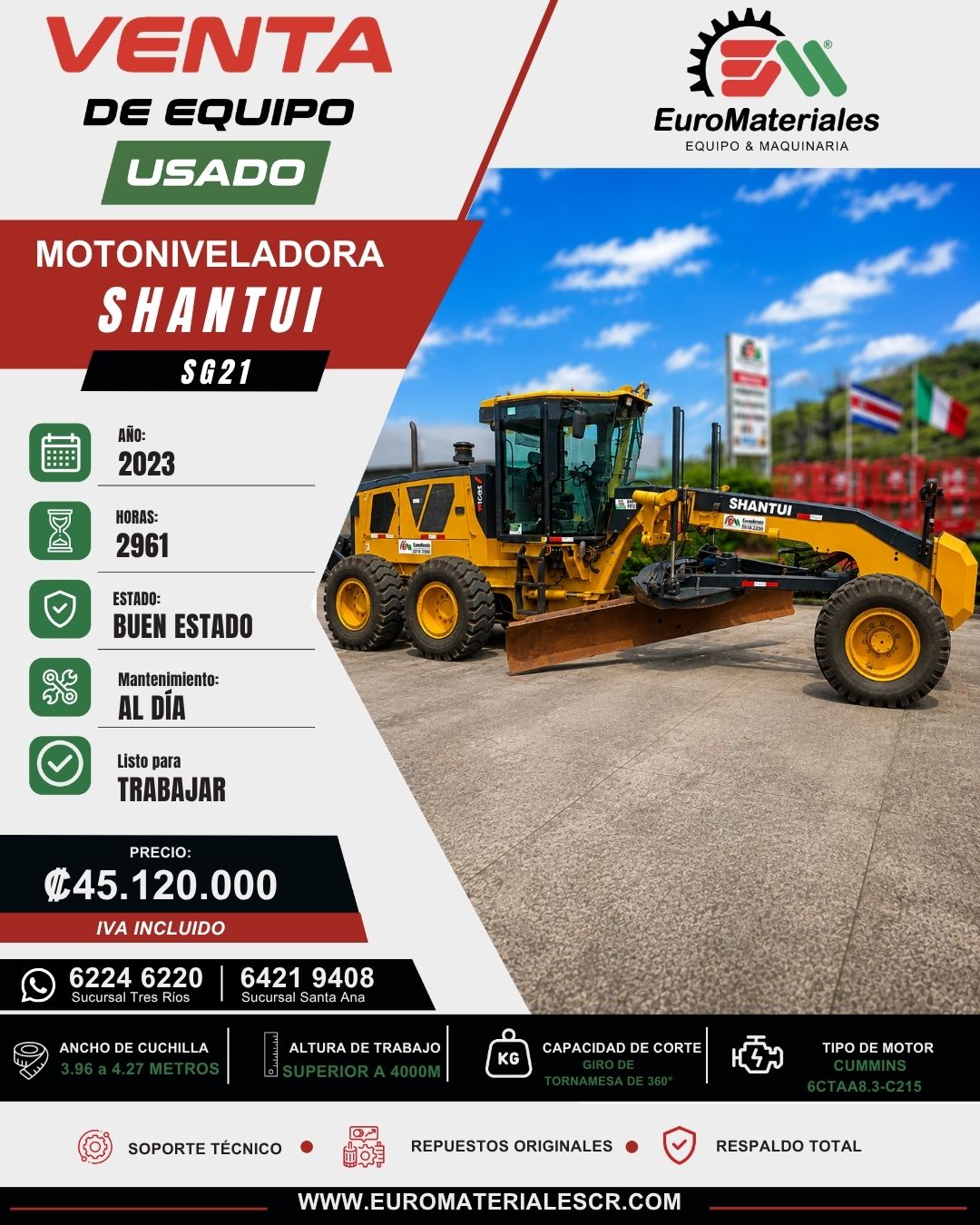 NIVELADORA SG21 SHANTUI USADA AÑO 2023
