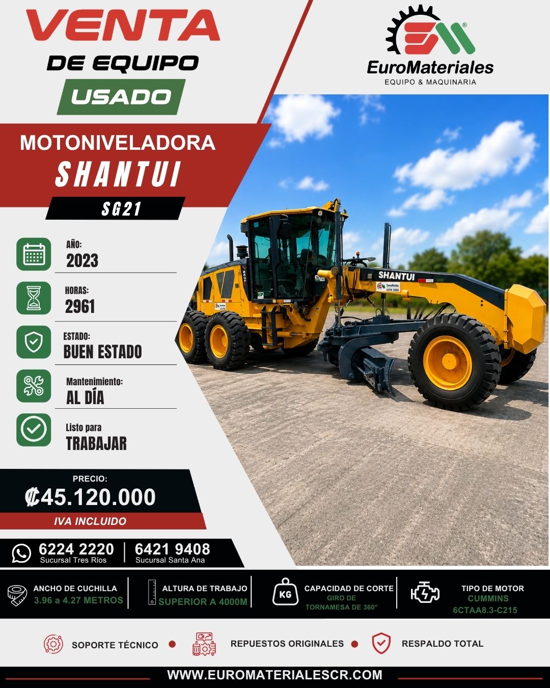 NIVELADORA SG21 SHANTUI USADA