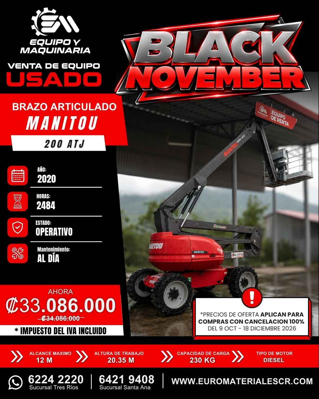 BRAZO ARTICULADO MANITOU 200 ATJ AÑO 2020