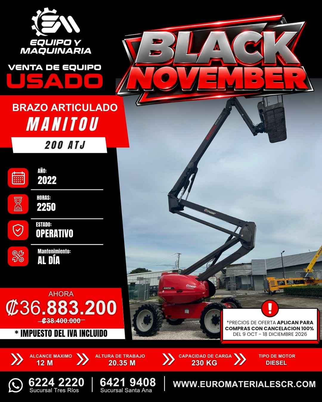 BRAZO ARTICULADO MANITOU 200 ATJ AÑO 2022