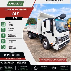 CAMION ARENERO USADO N75 JAC 2026