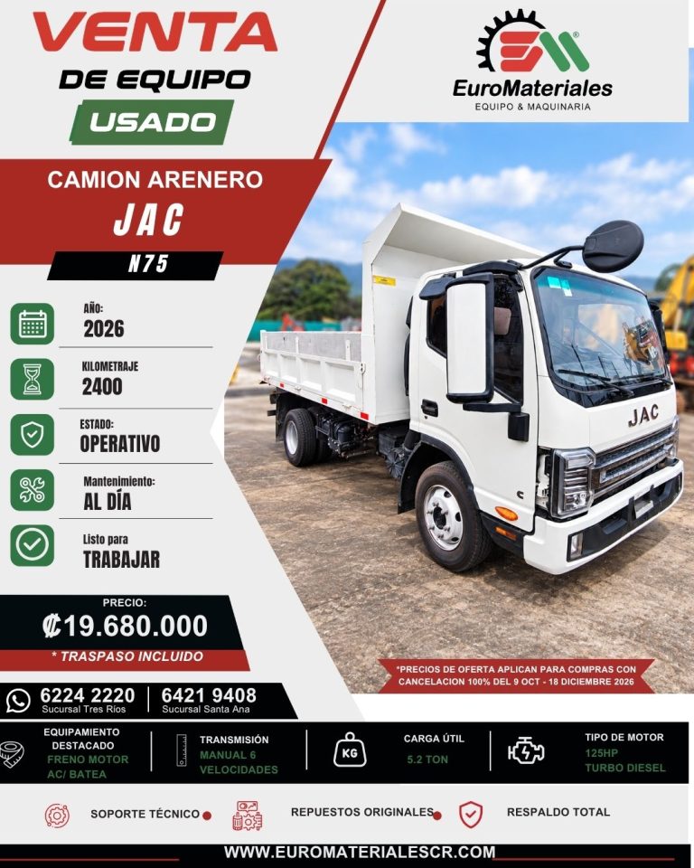CAMION ARENERO USADO N75 JAC 2026