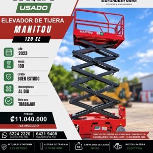 ELEVADOR TIJERA 120 SE USADO MANITOU 2023