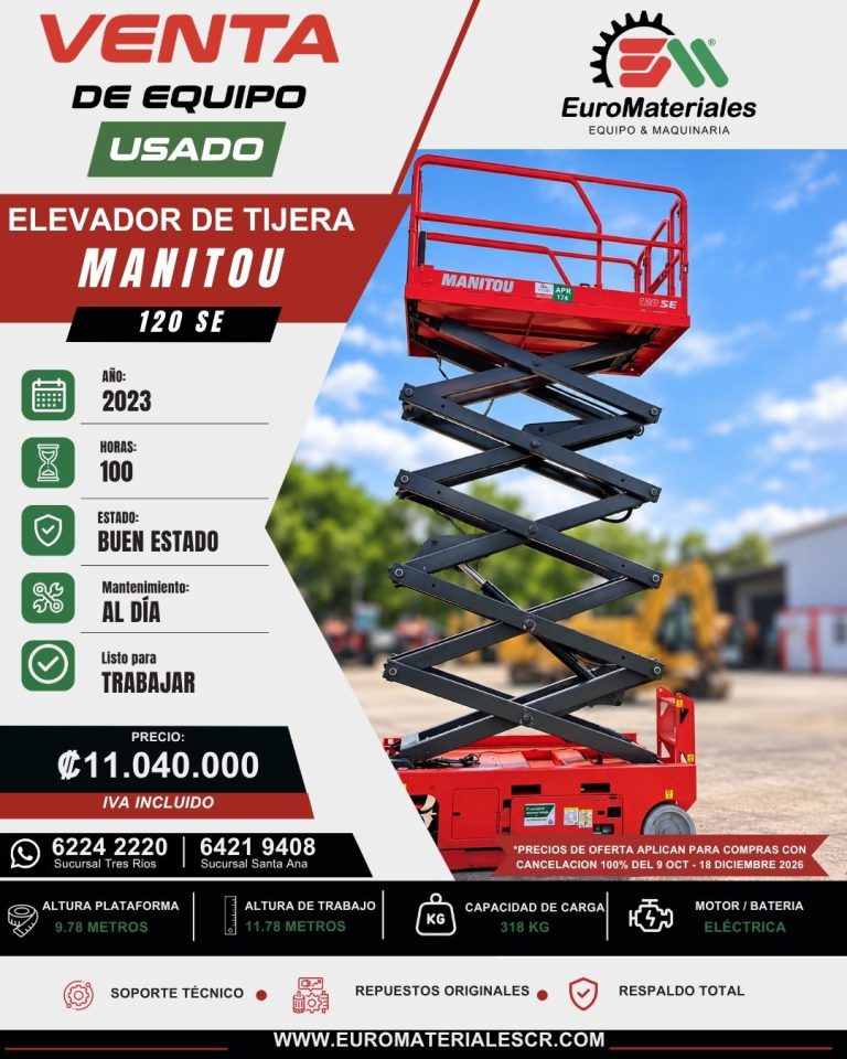 ELEVADOR TIJERA 120 SE USADO MANITOU 2023