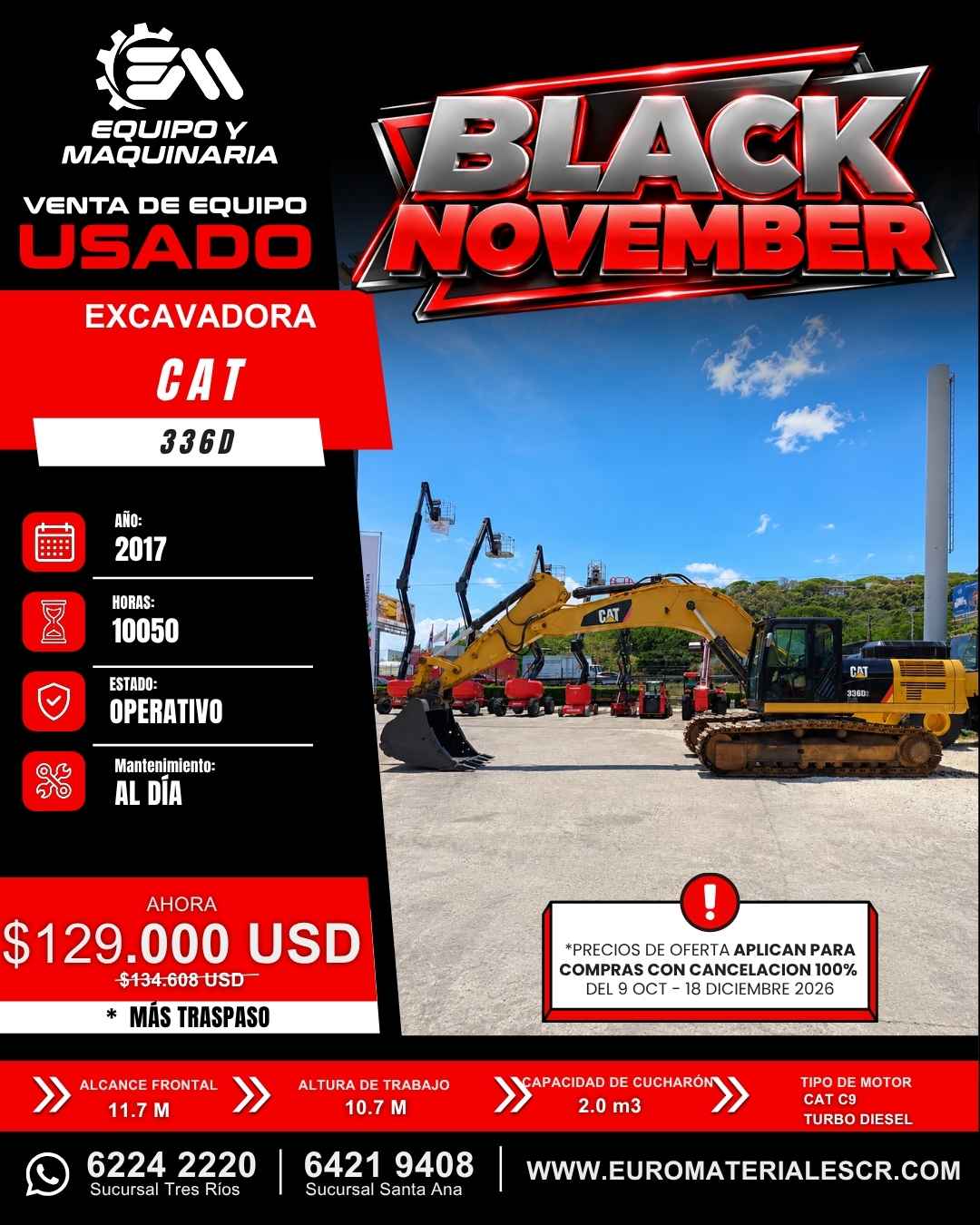 EXCAVADORA USADA CAT 336D 2017