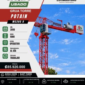 GRUA TORRE MC205B POTAIN USADA