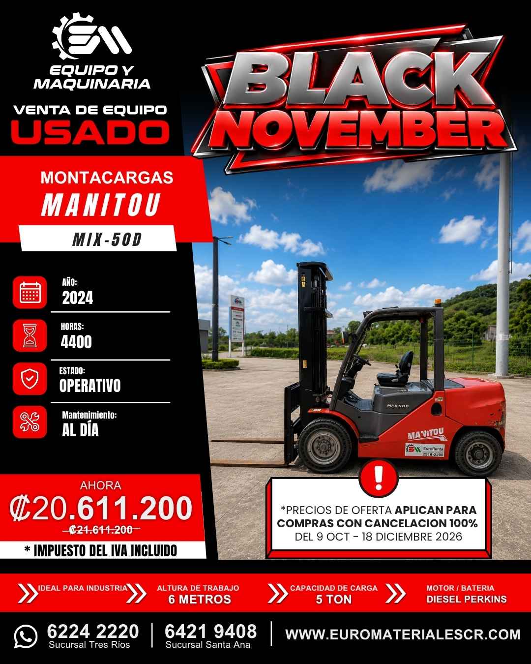 MONTACARGAS marca MANITOU MIX 50 D AÑO 2024