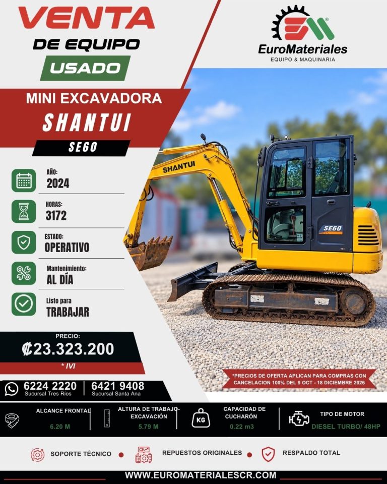 MINIEXCAVADORA SE60 SHANTUI USADA 2024