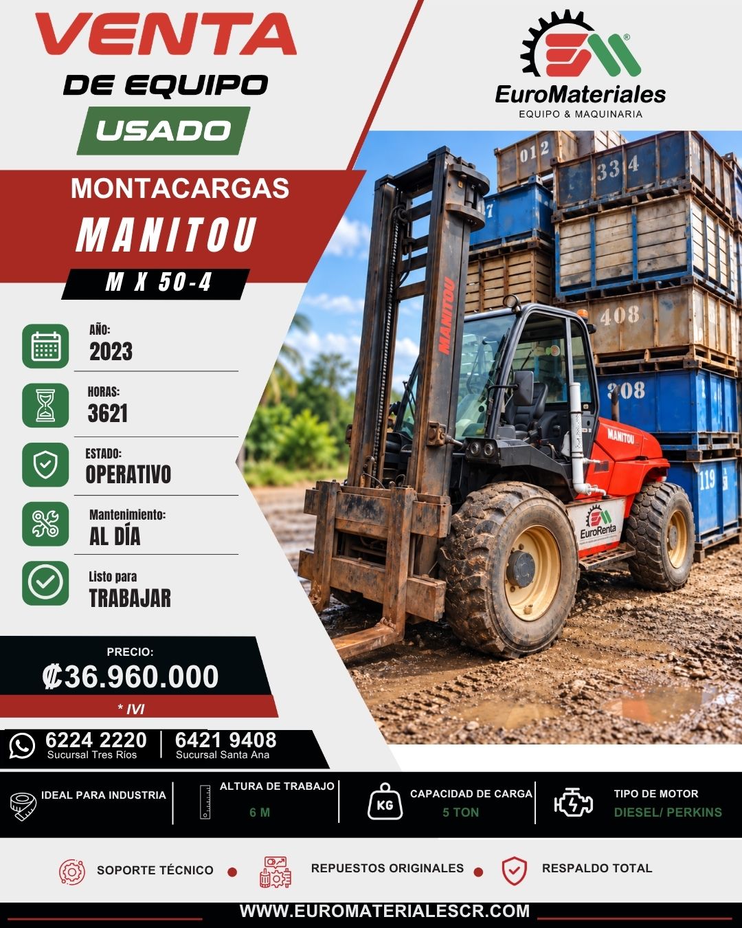 MONTACARGAS MX50-4 USADO MANITOU