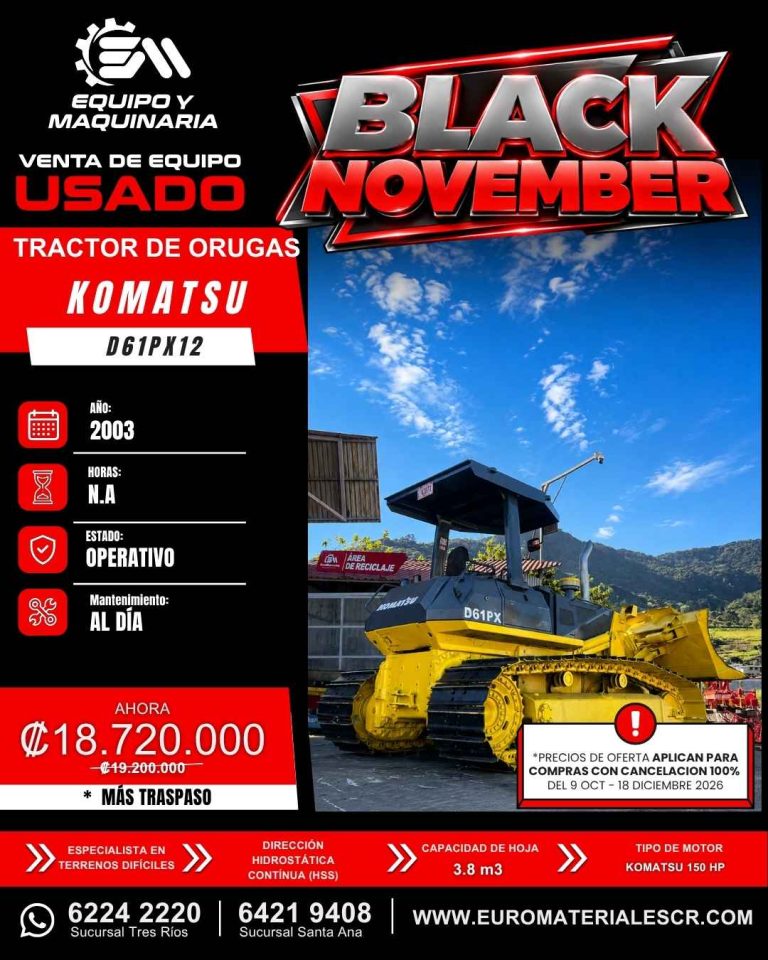 TRACTOR DE ORUGAS USADO KOMATSU D61PX12 2003